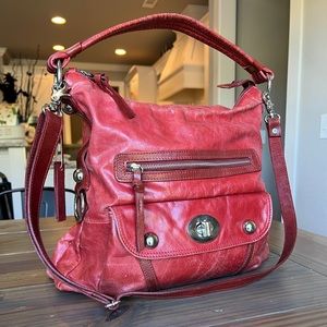 Tano Shoulder Hobo Bag Rose Leather Crossbody
